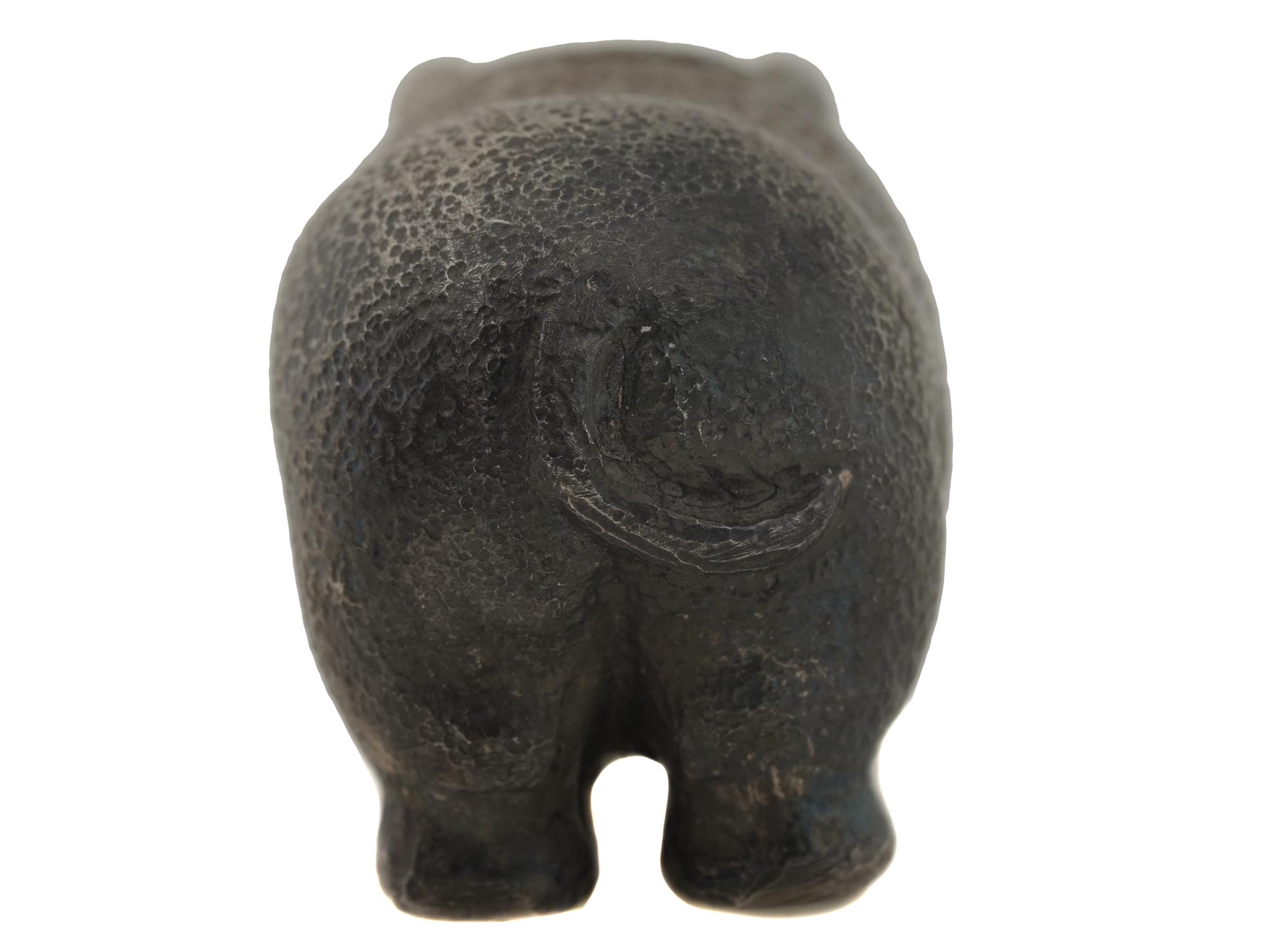 RUSSIAN SILVER HIPPO FIGURINE WITH RUBY EYES PIC-4